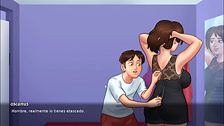 My stepmom kisses me in the fitting room and gets hot - summertime saga