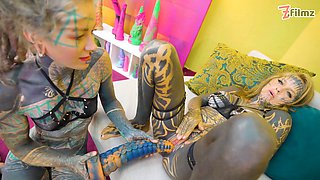 Heavy Tattooed Lesbians Riding Big Toys - Anal, ATM, Fatnasy Dildos - Alt-girls, Punk, Goth, Hippie and Split Tongue