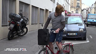 Older Blonde Slut Fucks Young Guy in Woman's Wig