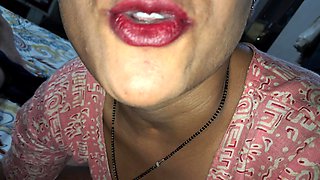 Hot Indian Wife Xshika Blowjob Sucking Dick Throbbing Cum