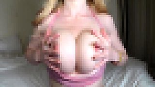 Big Boobed Blonde Masturbates With A Dildo In The Bathroom