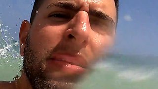 Italian bubble butt is completely naked on the beach