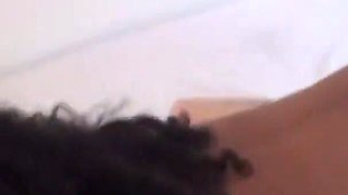 Black Amateur supports her sexy ass down to a white lover's tongue