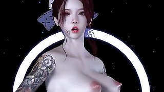 3D Super Japanese Stripper Yoki Naked Her Natural Boobs Dance for You