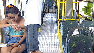 Schoolgirl gets fucked inside public transport