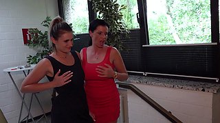 DaCada teaches her girlfriend how to ride a cock