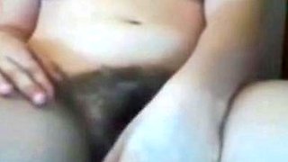 Hairy Amateur Babe Masturbating on Webcam