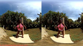 Miosotis Takes A Pool Shower; Gigantic Tits Ebony Bbw Stripping
