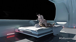The best sex in space. Hot japanese babe gets fucked hard on orbital space station