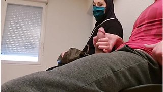 Naughty Doctor Sets Up Hidden Cam in Waiting Room - Muslim Slut Gets Caught with French Ball