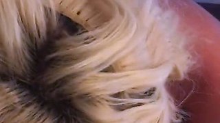MILF blonde live toys webcam show in shower
