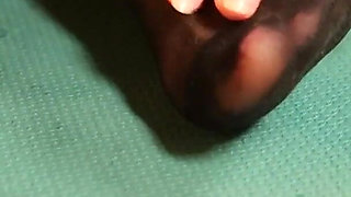 Nylon Feet After Sneakers Workout