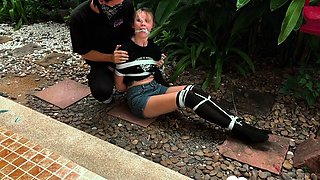 Tied Up a Cutie for Wild Fun in My Garden