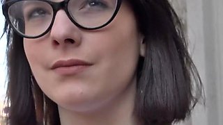 German Scout - Skinny Nerdy Sara Bell First Time Big Dick Anal Sex at Casting