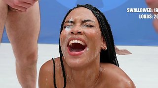 Teens enjoying group sex on the counch