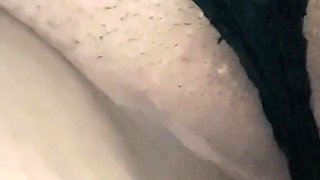 He Lifts His Stepmother's Pajamas and Plays with Her Fat Vaginal Lips