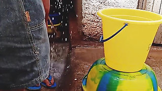Bathing My Pregnant GF Outdoor, Dirty Environment Vibes