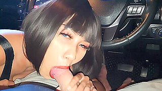 Korean Slut Gives Head In A Ford Ranger Pickup Truck