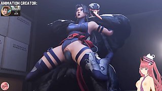 Venom dominates Psylocke and fills her up with symbiotes in this wild animation featuring Jazziuu