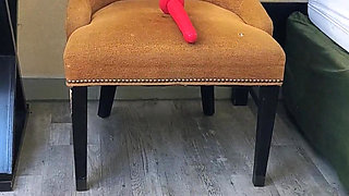 Wtf Is That in My Hotel Room Fat Dildo in a Chair Cums Everywhere