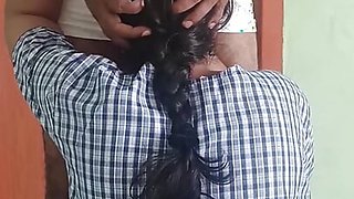 Chennai College Girl with Uniform Standing Romance with Tution Teacher in Home in Holiday