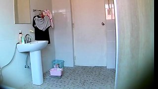 Korean Stepdaughter soaping in bathroom (hidden cam)