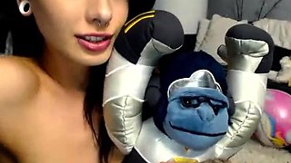 Stacked brunette goes solo toys and masturbation