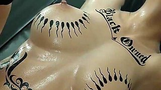 Madruga3d Nymphomaniac Slut Intensely Fucked by Double Monster Black Cocks, Hot Ass Swallowing Cum, Dirty Pussy Drenched in Cum