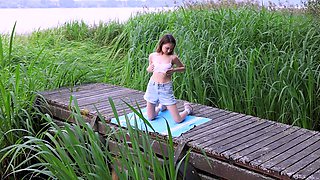 Sensual Nikole Basks in the Sun: A Solo Outdoor Delight