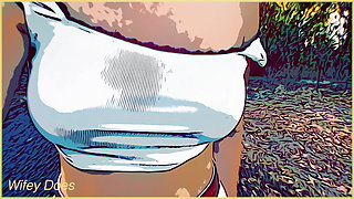 Wifey flashes her tits - comic style