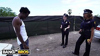 Hot Teen Lyla Lali & Milf Norah Gold Fuck Big Black Cock in Police Uniform - Thug Patrol