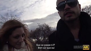 Hunt4k. a la pelirroja le gusta dar sexo por dinero frente a su novio