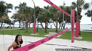 Exxxtrasmall short latin young eats cum after getting nailed