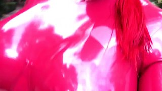 Solo eurobabe masturbating outdoors