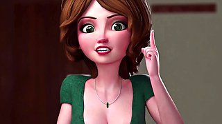 Horny brunette fantasizes about getting fucked 3d animated