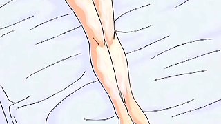 Sexy anime maid sucks dick