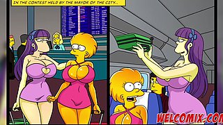 Wild hentai Simpsons comic about their trip to Caribbean