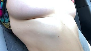 Busty curly brunette with big boobs fucks on couch