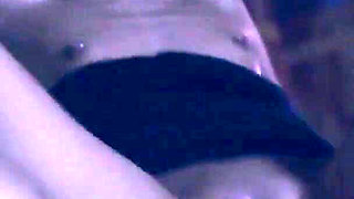 Slut blows long cock at night and gets her face covered with cum