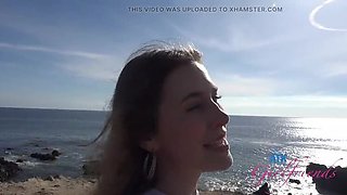 Fiona Peaches POV Car Blowjob and Cumshot - Amateur Blonde Sucks Cock in Public