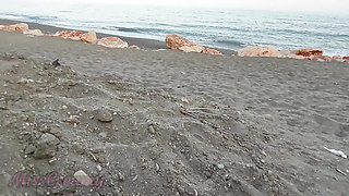 Flashing Dick in Public - My Wife Jerks My Dick in Front O...er in a Nudist Beach with People Near - Omg Caught!!!