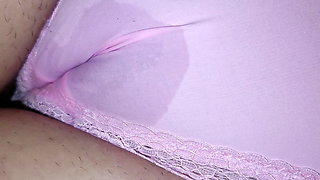 Spitting and Rubbing Sweet Pink Panties and Pussy