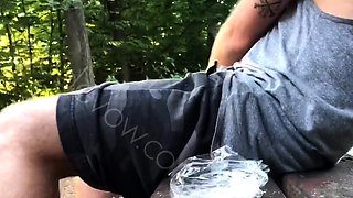 Busty Czech amateur fucks outdoor in public