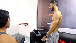 Boxing instructor teaches his Indian college girl Natalygirl and things heat up with some oral fun