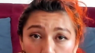 Colorful Hair Girl Does a Great Deep Throat P1
