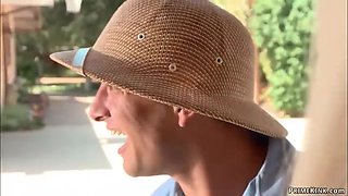 Mailman paying a visit to woman