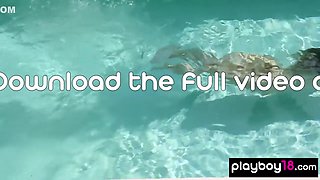 Thera Jane In Slender Australian Nude Blond Hair Babe Swimming