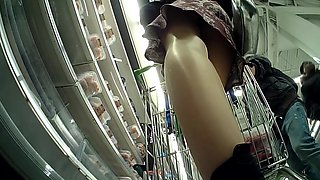 upskirt pantyhose supermarket