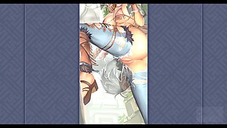 Exciting strip game featuring 3D hentai in a hot 69 position