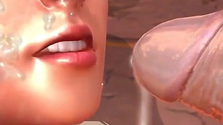 Bioshock Elizabeth blowjob and cumshot: Bioshock parody